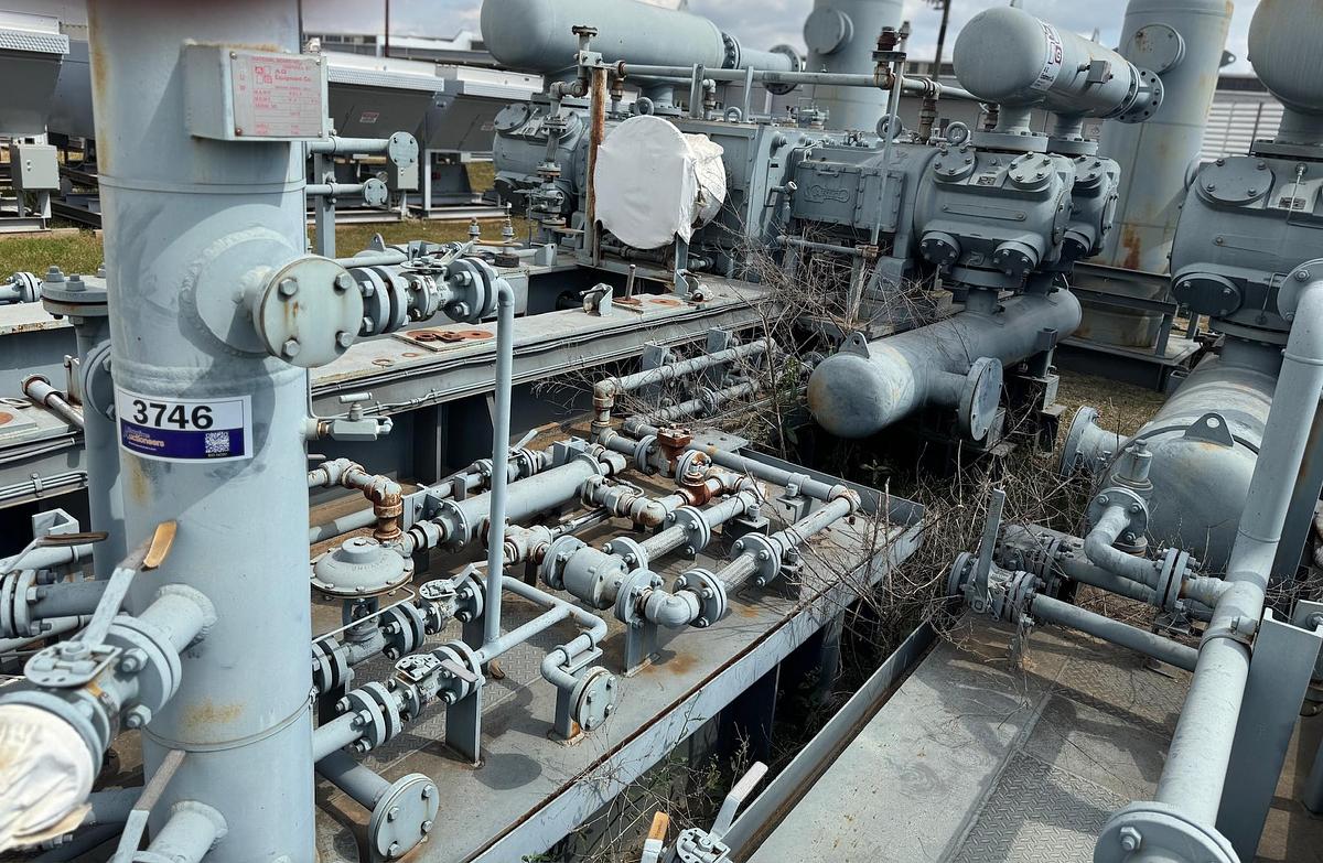 Used 2014 Ariel Reciprocating Natural Gas Compressor Skid with Pulsation Bottles