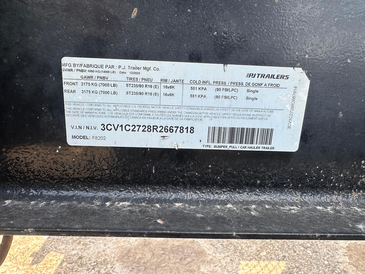 Used 2023 PJ Trailer MFG 20' Bumper Pull Trailer