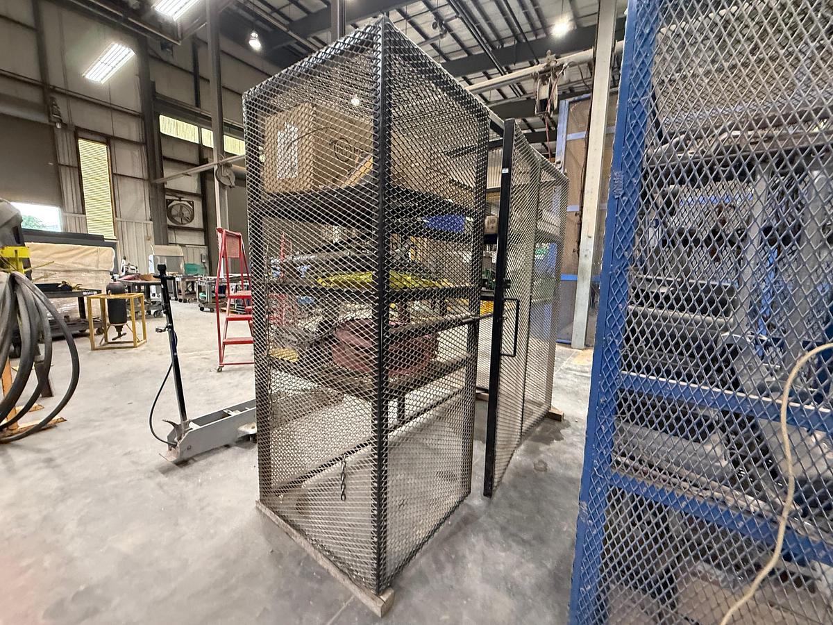 Used Metal Cage Tool Room with Assorted Tools