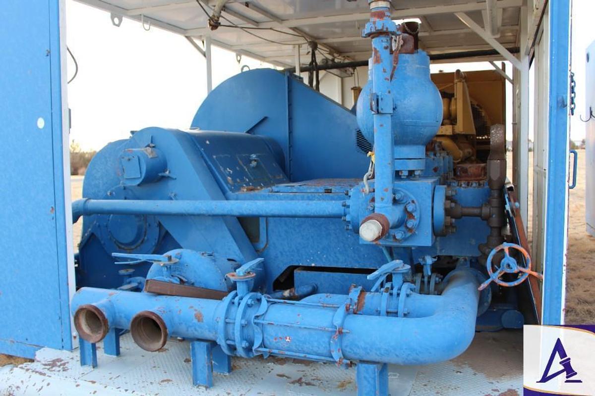 Used National 8-P-80 Triplex Pump with National FS FE p/b CAT 398 Diesel Engine with Pulsation Dampener