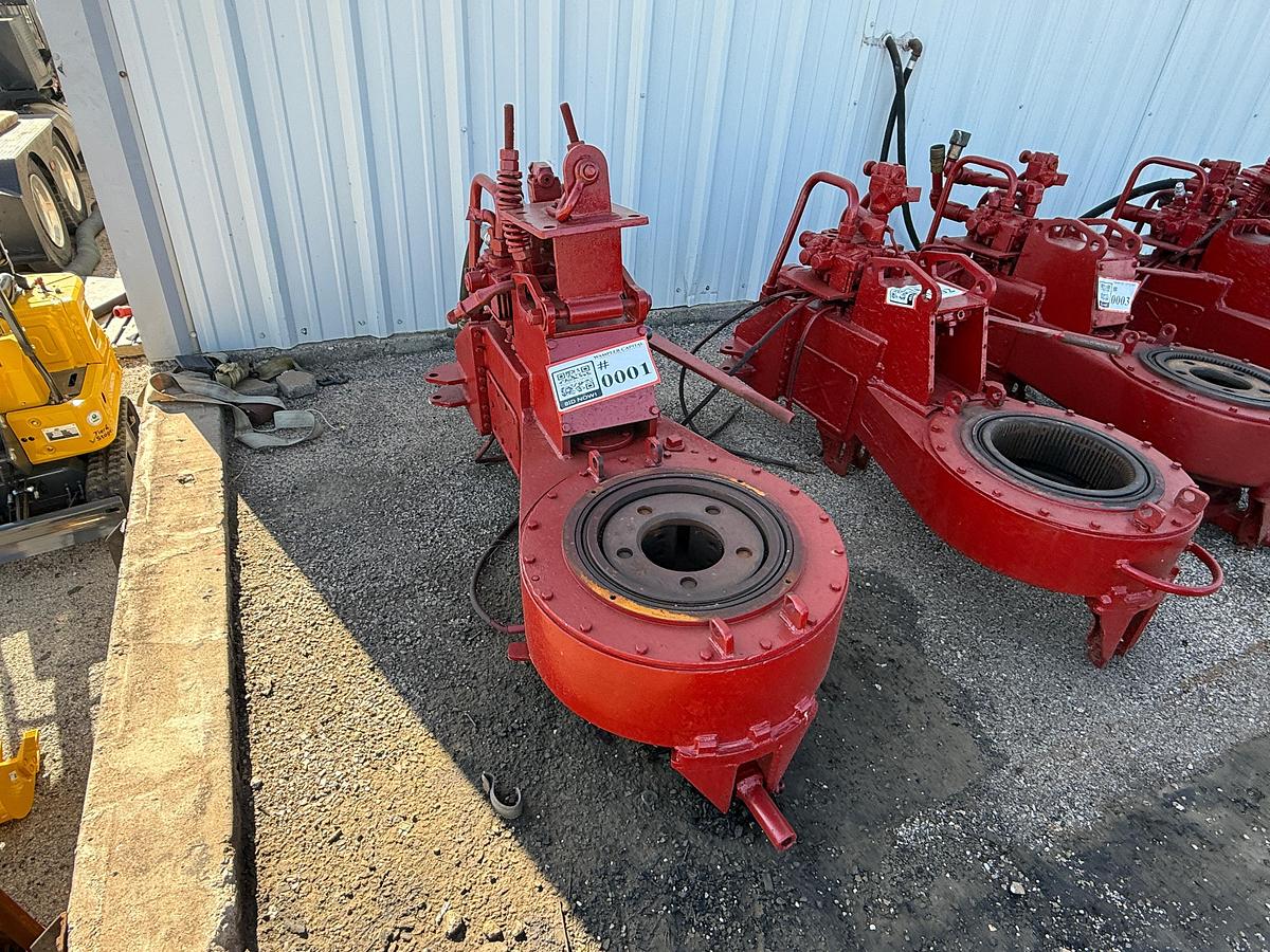 Used Foster 58-93R Hydraulic Tubing Tongs with Air Backup & Extra Heads