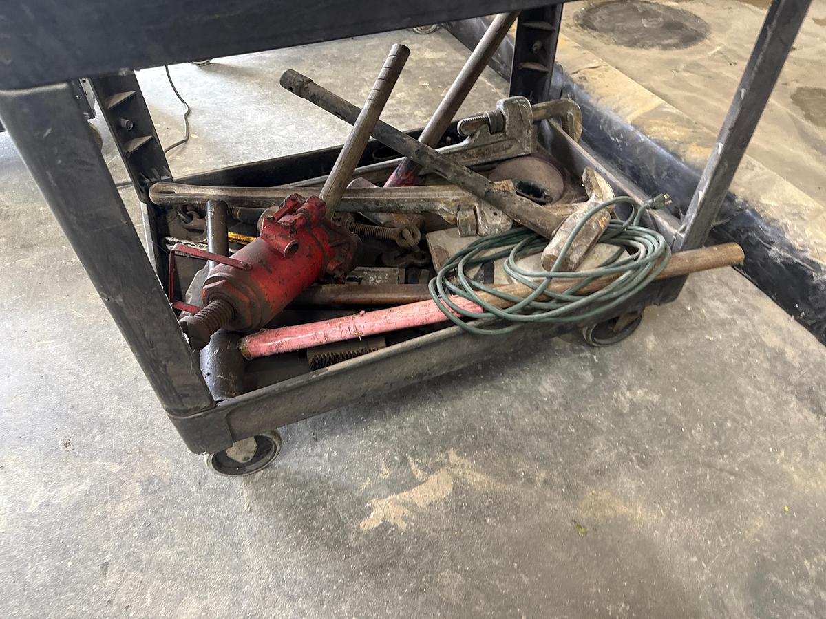 Used Rolling Cart with Assorted Tools