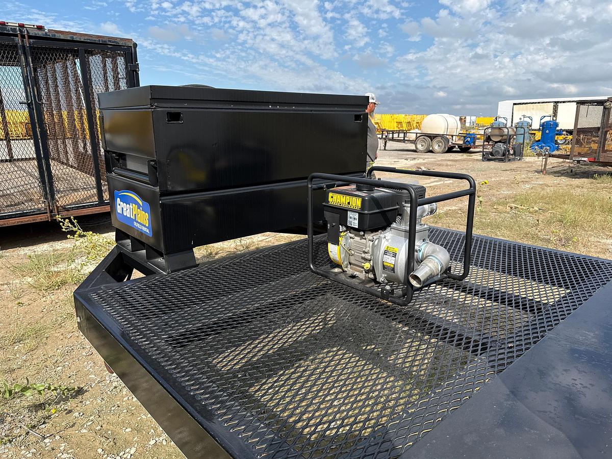 Used 2017 16ft Water Pump Trailer with 500 Gallon Water Tank with Champion Water Pump and a Job Box