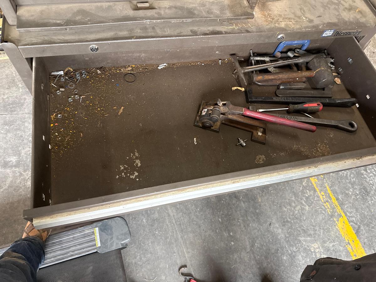 Used Kennedy Tool Box with Miscellaneous Tools