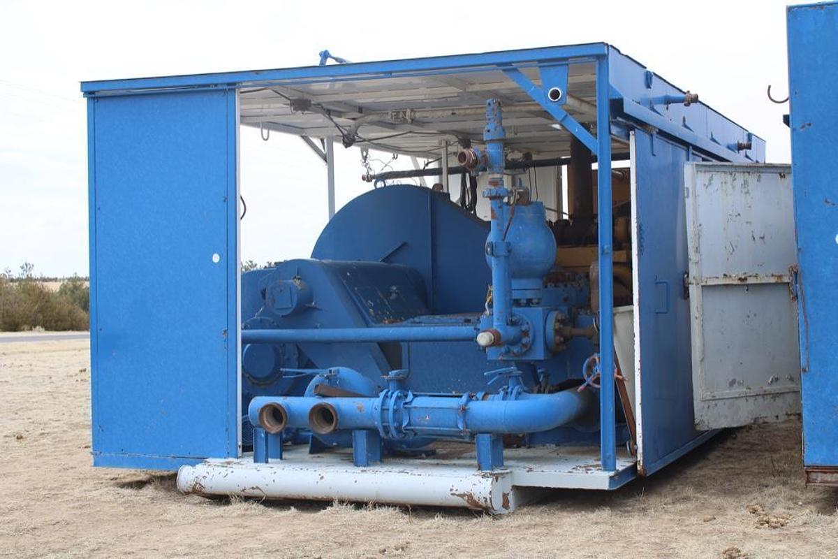 Used National 8-P-80 Triplex Pump with National FS FE p/b CAT 398 Diesel Engine with Pulsation Dampener