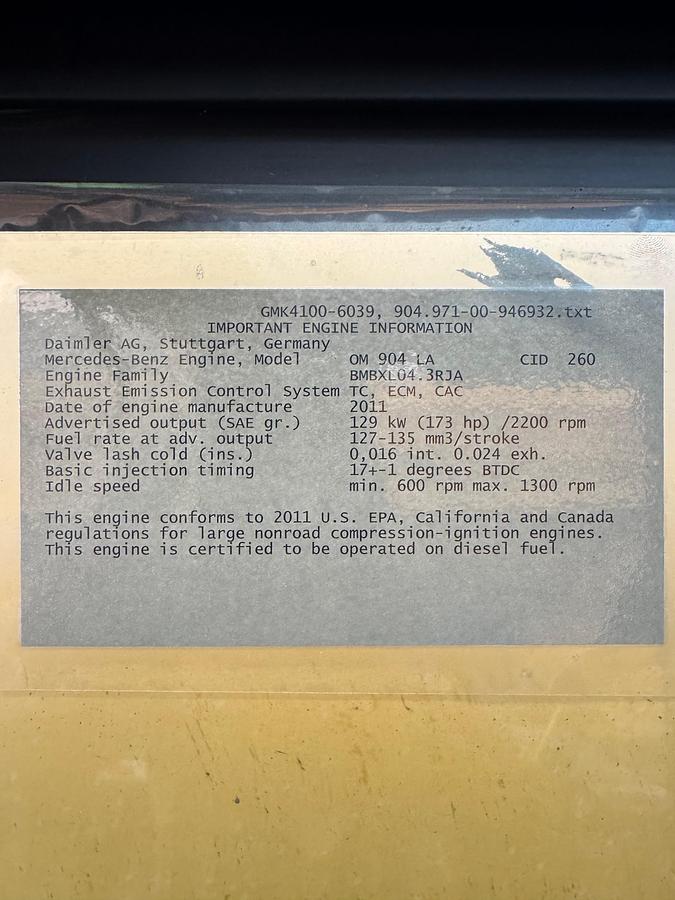 Used 2013 Grove GMK4100L All Terrain Crane 100 Ton Capacity 34,354 Miles