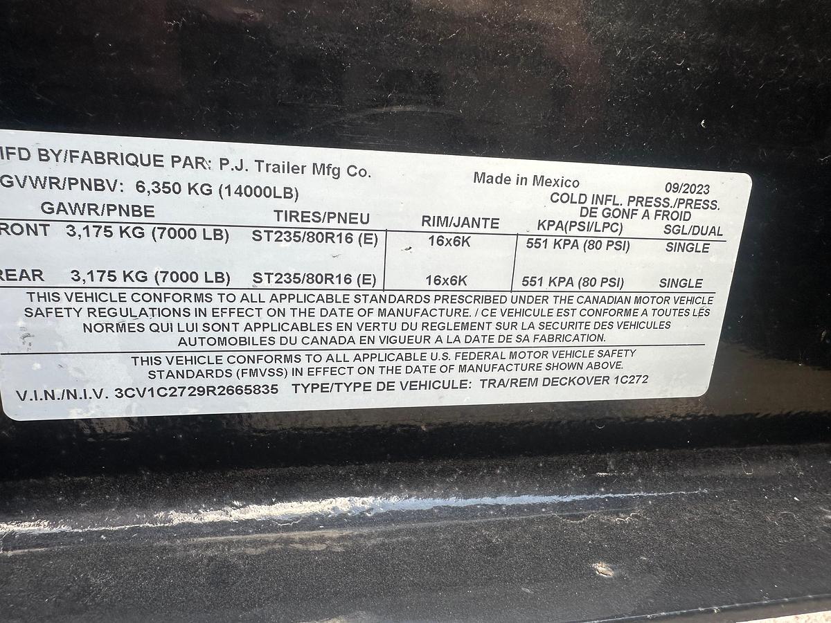 Used 2023 PJ Trailer MFG 20' Bumper Pull Trailer