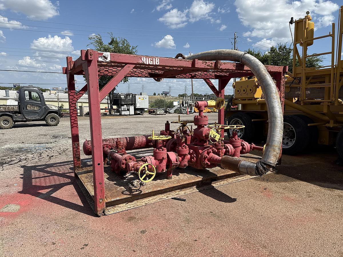 Used 5000# Choke Manifold - (2) 4 1/8" & (4) 2 11/16" Manual Valves - (2) Manual Chokes - Skidded