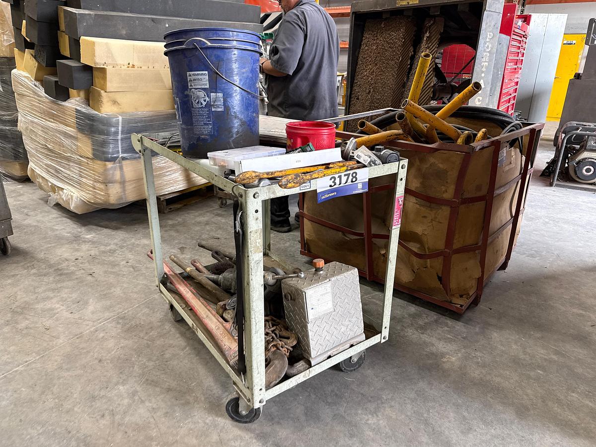 Used Rolling Cart with Assorted Tools