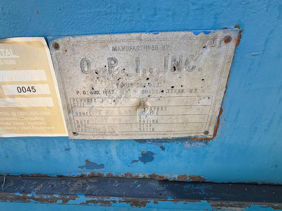 Used OPI 1000 Triplex Pump w/ Detroit Series 2000 Diesel Engine