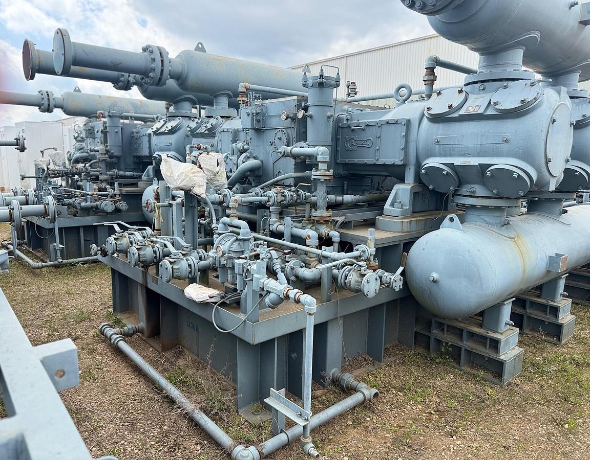Used 2014 Ariel Reciprocating Natural Gas Compressor Skid with Pulsation Bottles
