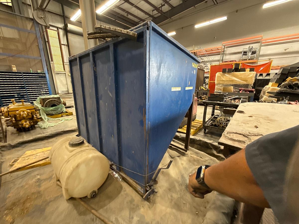 Used Metal Trashcan with Fork Holes and Tilt