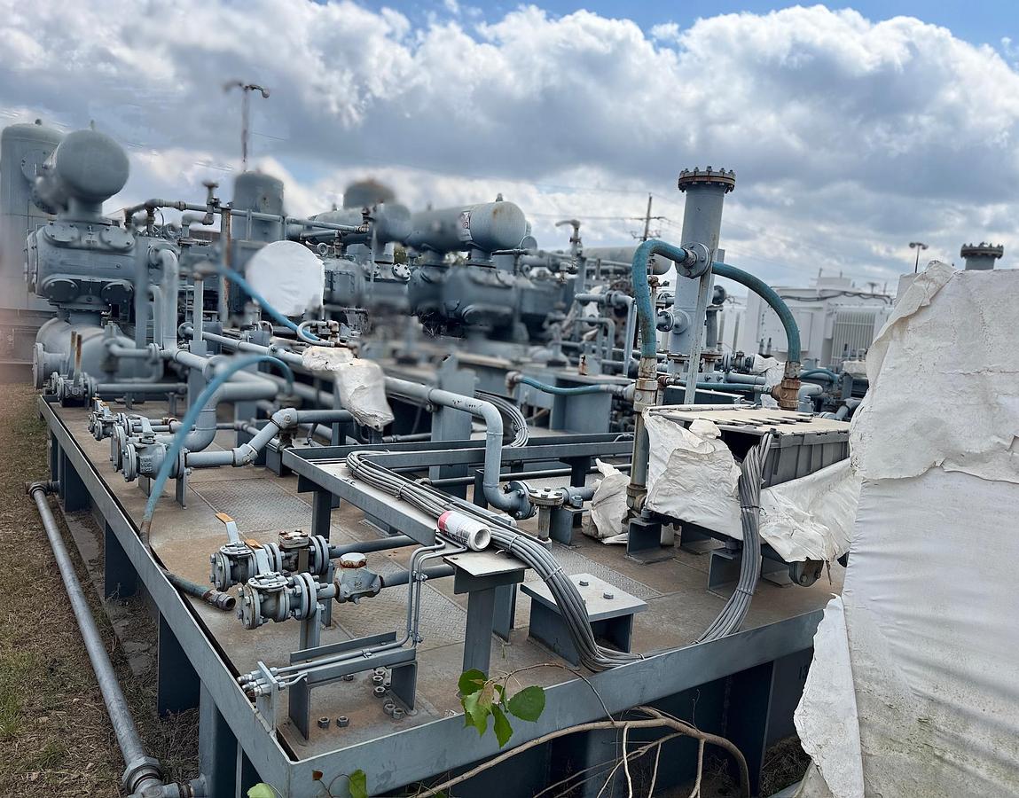 Used 2014 Ariel Reciprocating Natural Gas Compressor Skid with Pulsation Bottles