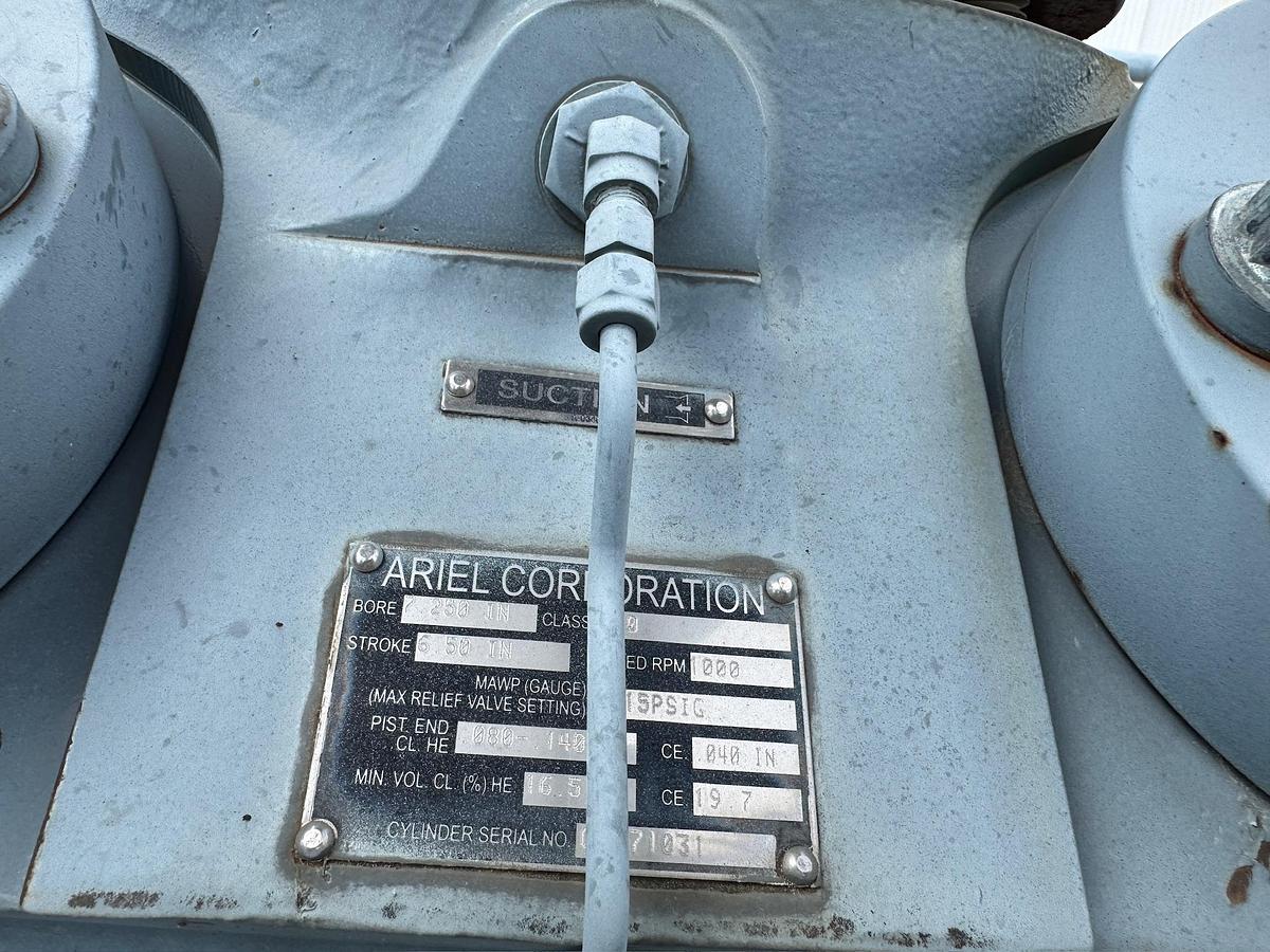 Used 2014 Ariel Reciprocating Natural Gas Compressor Skid with Pulsation Bottles