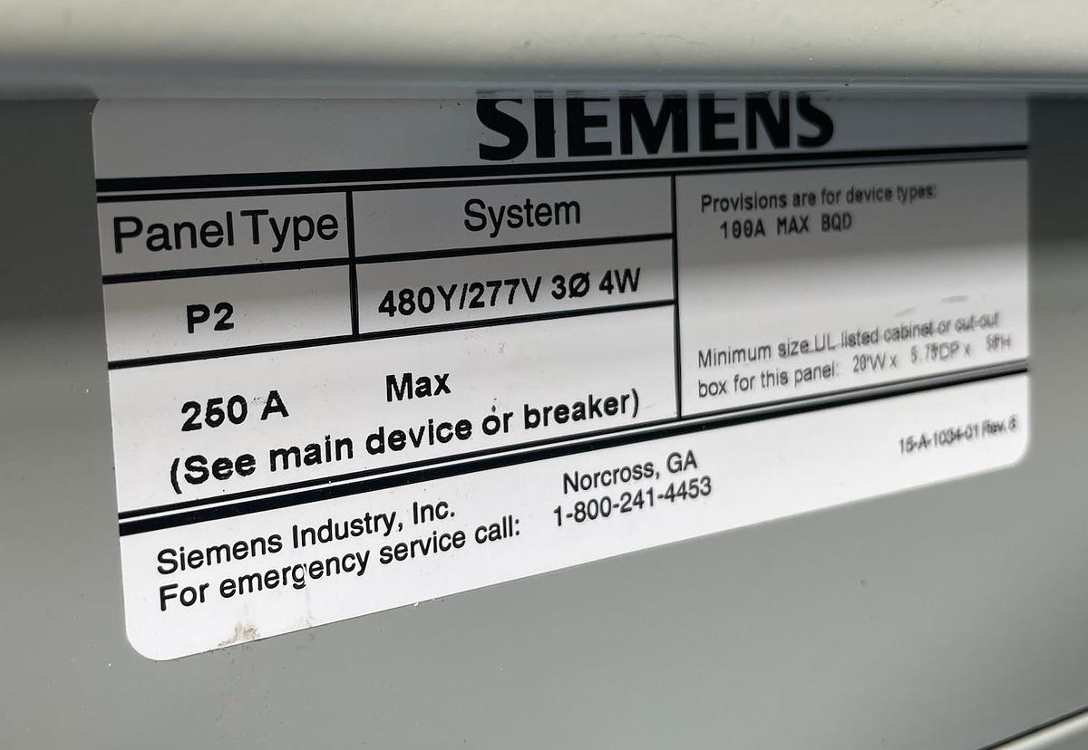 Used Siemens Electrical Distribution Panel