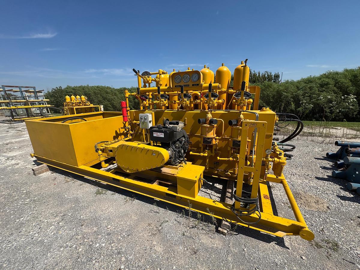 Used 2012 Advanced Pressure 6-Station 120-Gallon Accumulator with BEAR triplex pump - Hatz Diesel Engine-