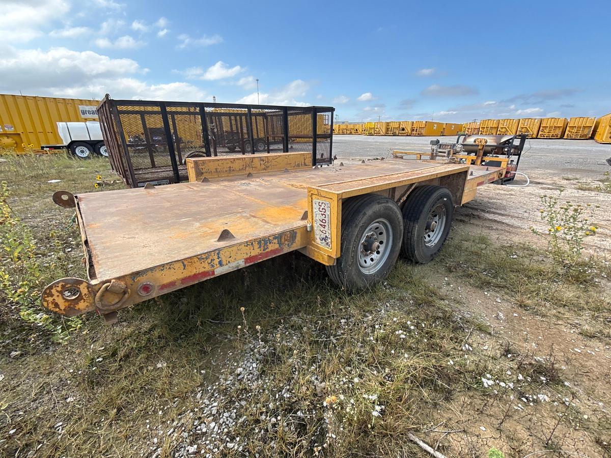 Used 18ft Flatbed Trailer with 17,500 lb Winch