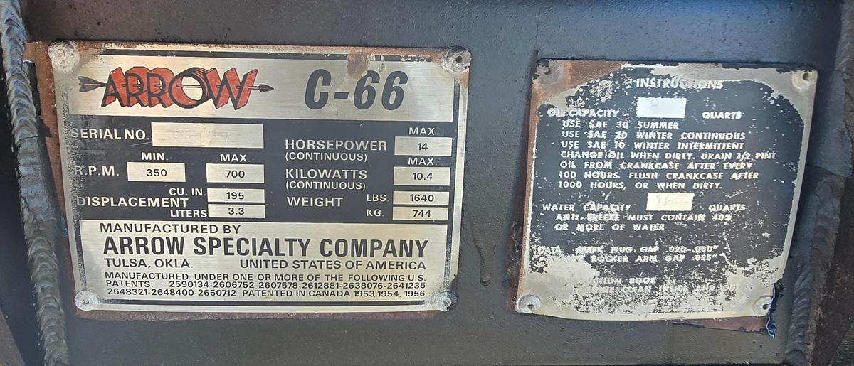 Used Natural Gas C-66 Arrow Engine