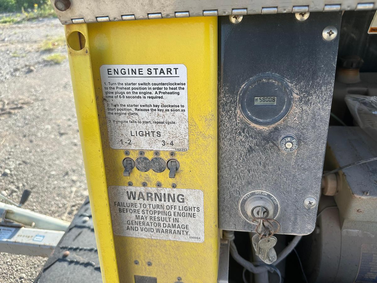 Used Allmand Night-Lite Pro-v 8kw Light Plant with Cat Engine Inoperable