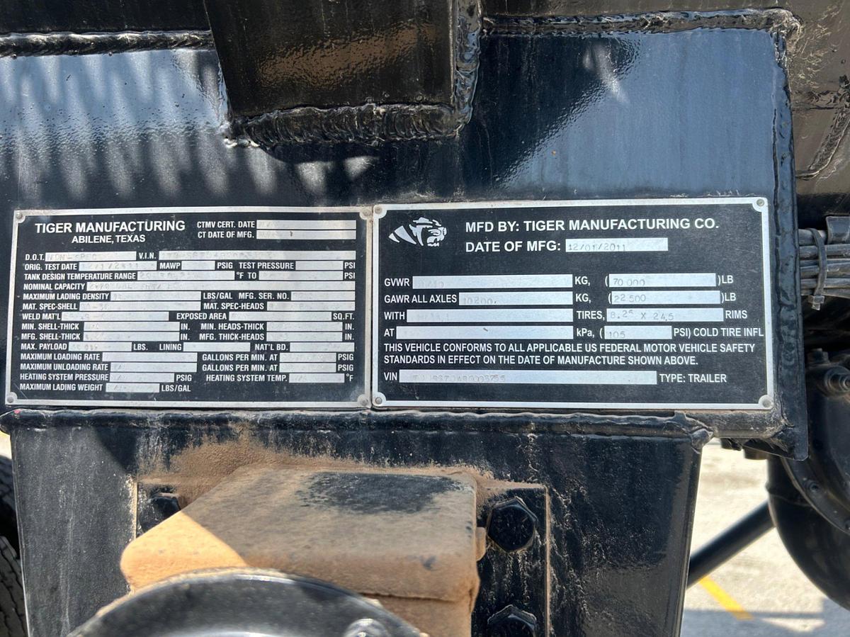 Used 2011 Tiger 47-bbl Acid Transport Trailer - CLEAN INSIDE!