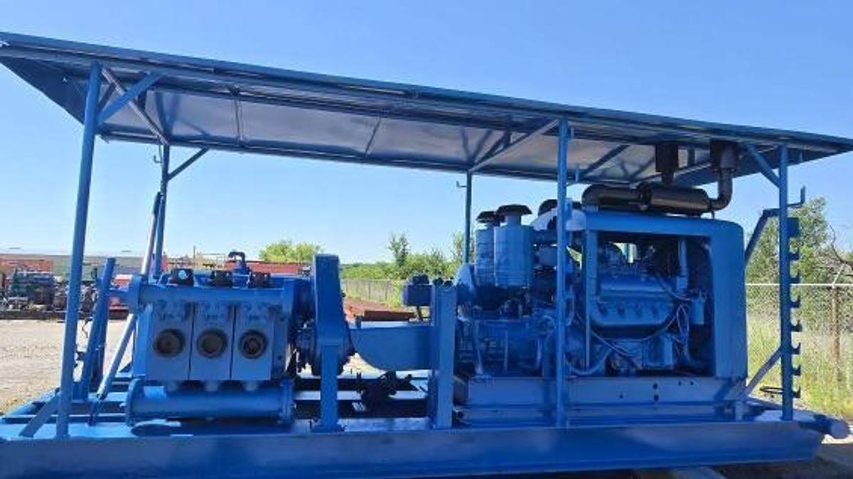 Used Gardner Denver PAH Triplex Pump, Skidded