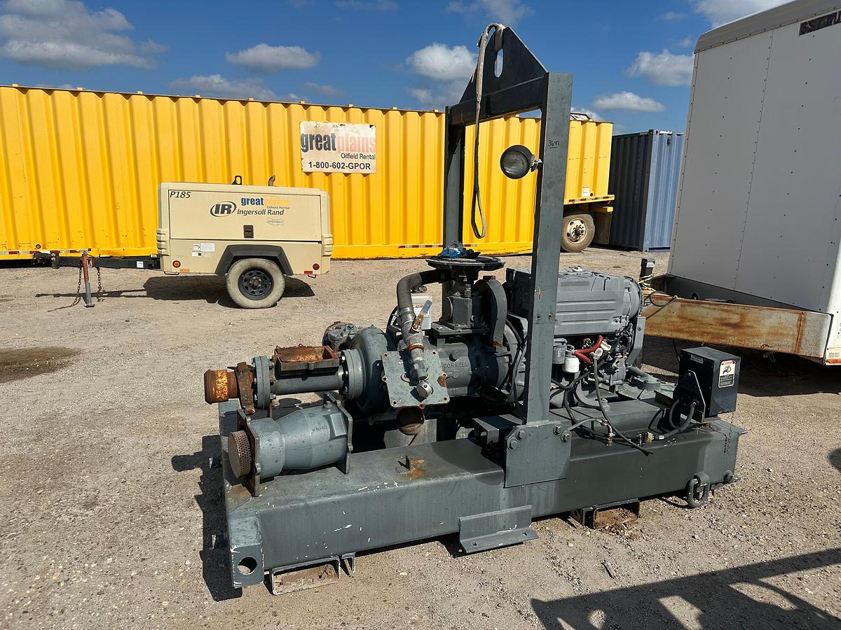 Used Skidded Cornell Pump with DeuzDiesel Engine
