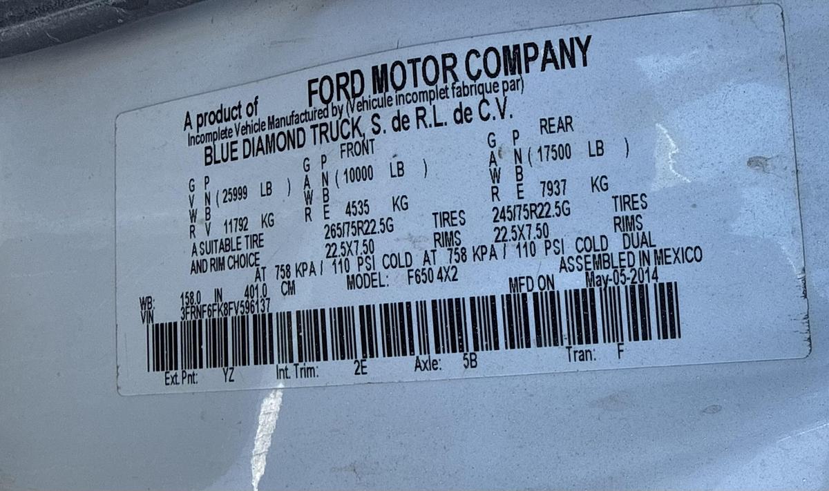 Used 2018 F650 Super Duty Mechanics Truck