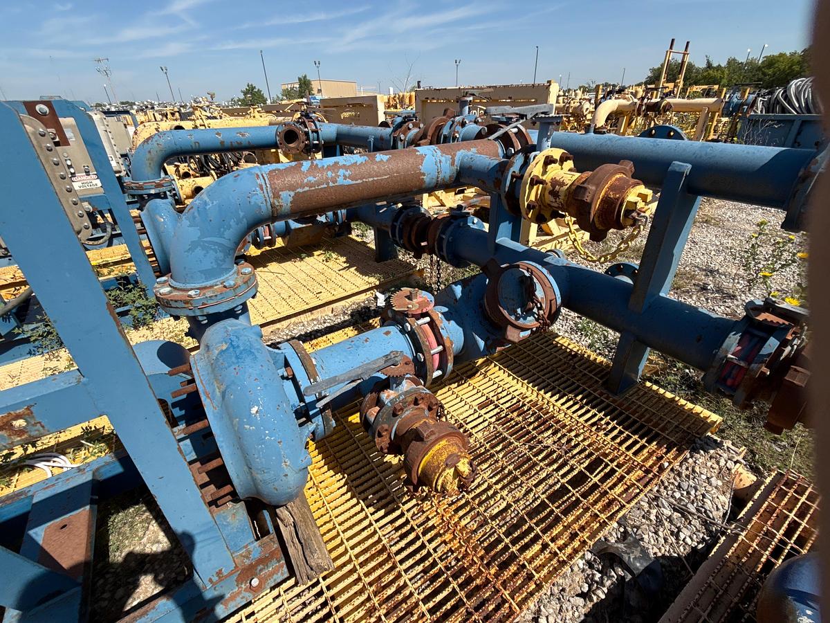 Used Mission 8x6x14 Centrifugal Pump With a World Wide 75 Horsepower Electric Motor on a Skid