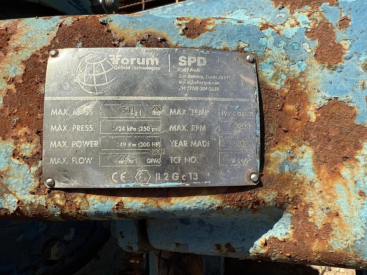 Used Forum 8x6x14 Transfer Pump with WEG 75 Horsepower Motor, Skidded