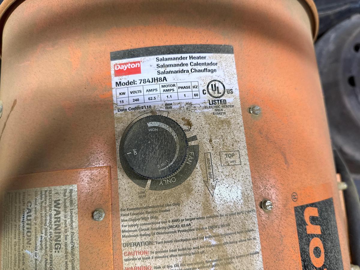 Used Dayton 220 Volt Salamander Heater