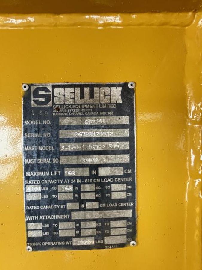 Used Sellick SD-100 10,000lbs Rough Terrain Forklift
