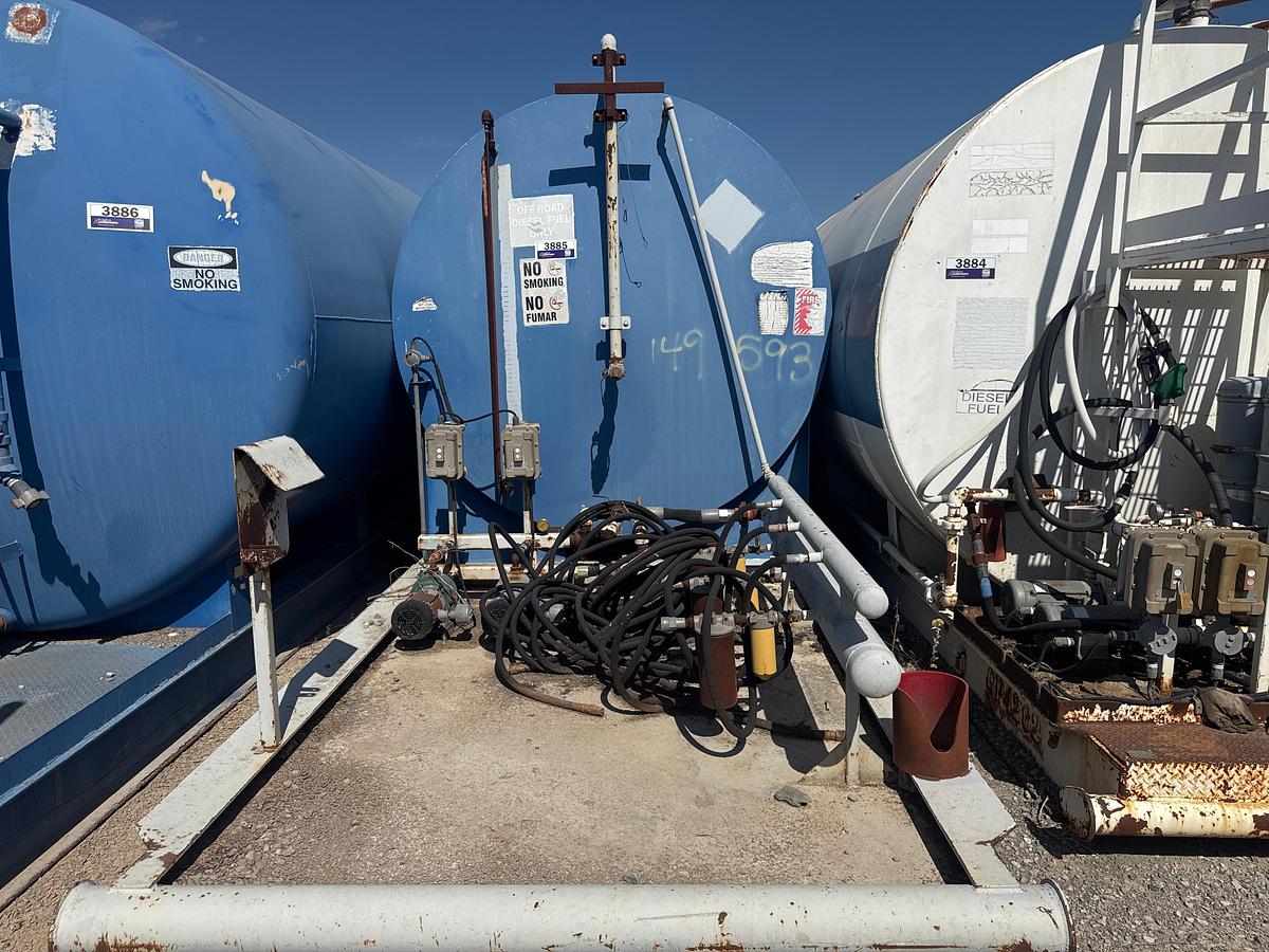 Used APPROX. 10,000 Gallon Diesel Tank with Pump - Skidded