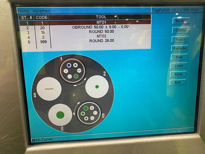 Used 2005 Euromac MTX INDEX CNC Punching Machine