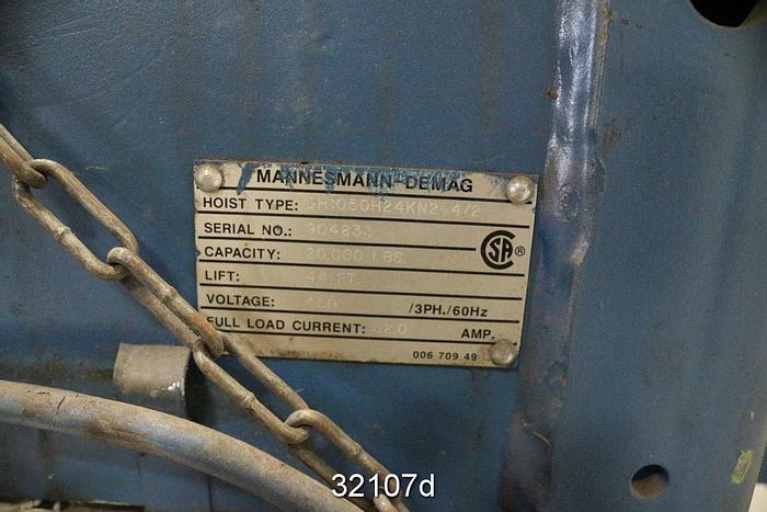 Used Mannesmann Demag  DH1050H24KN2-4/2 5 Ton Crane Hoist #32107