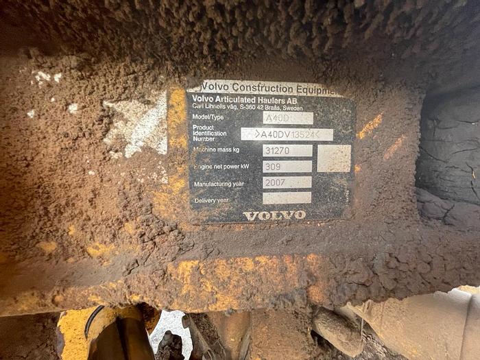 Used 2007 VOLVO A40D OFF ROAD HAUL TRUCK