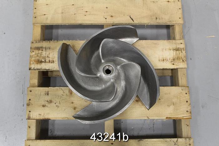 Used Goulds 3175 8x10x18 17.5" Diameter 4-Vane Stainless Steel Impeller #43241