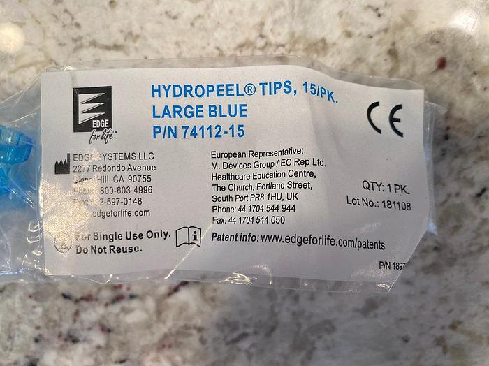 Hydrafacial tips, large Blue, (15 Qty) Edge Hydrafacial hand piece compatible