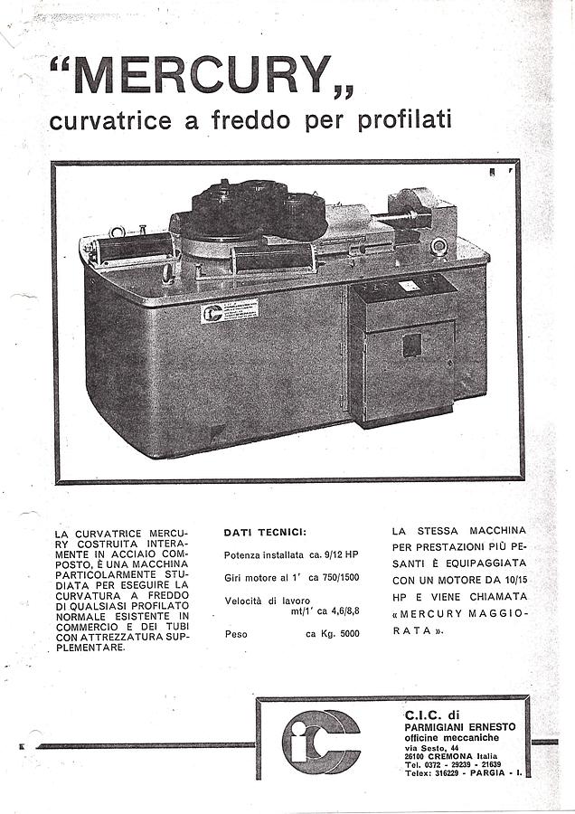 Usato LIBRO CURVATRICE MERCURY