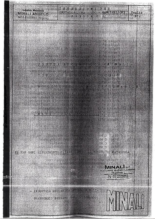 Usato LIBRO PRESSA ECCENTRICA MINALI