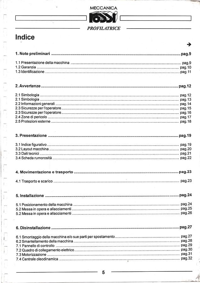 Usato LIBRO PROFILATRICE ROSSI 
