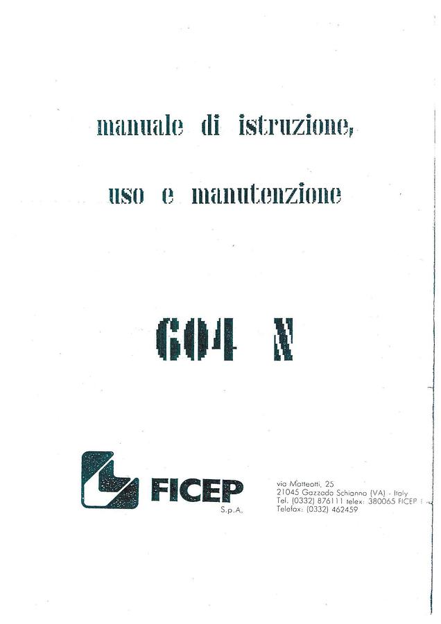 Usato LIBRO PUNZONATRICE FICEP