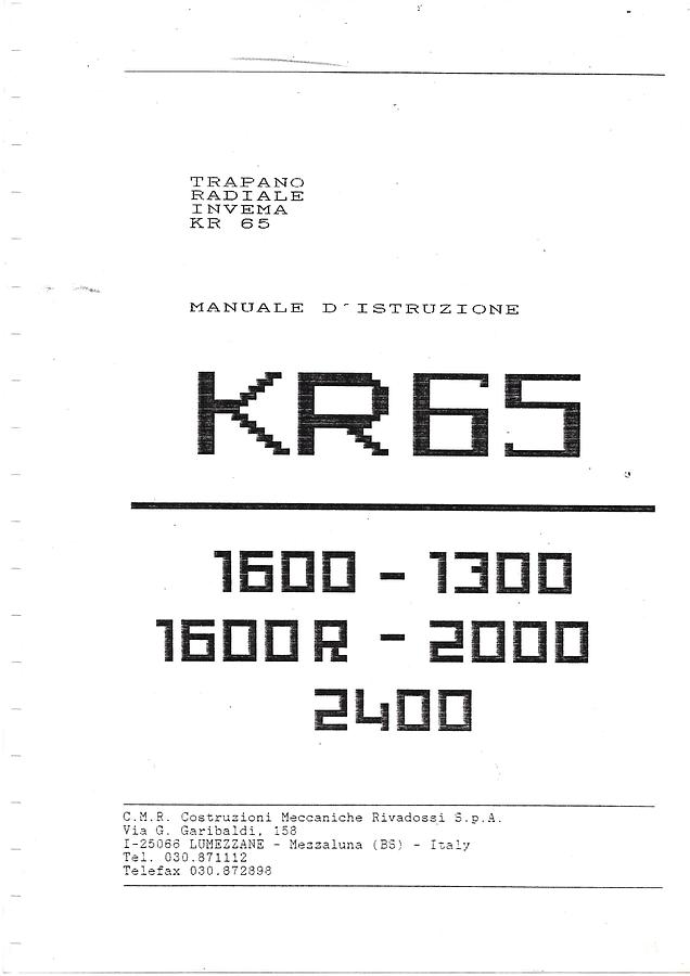 Usato LIBRO TRAPANO RADIALE CMR RIVADOSSI