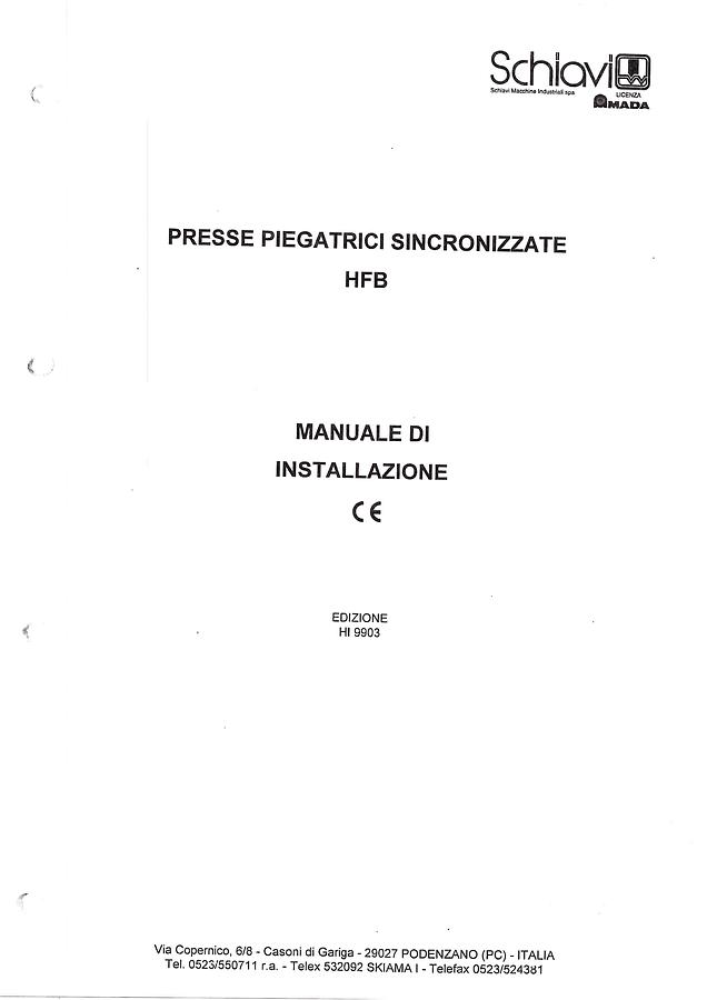 Usato LIBRO PIEGATRICE SCHIAVI CNC