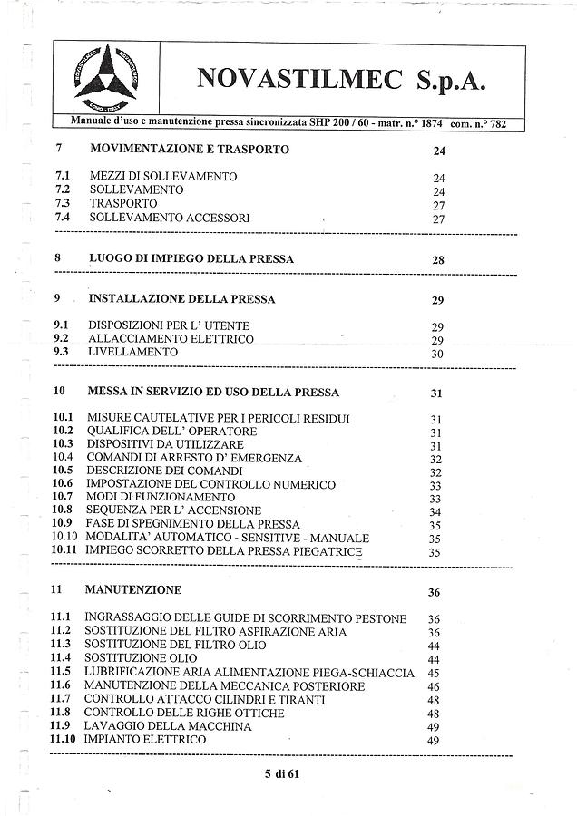 Usato LIBRO PIEGATRICE NOVASTILMEC