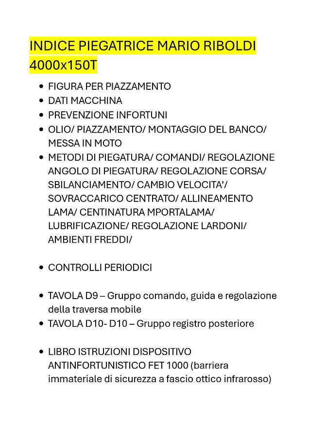 Usato LIBRO PIEGATRICE 4000X150T