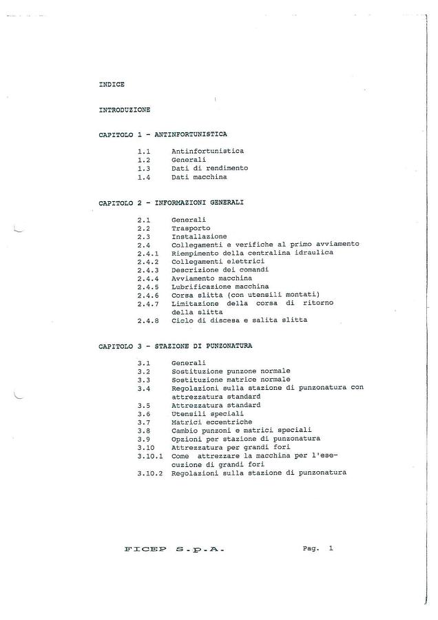 Usato LIBRO PUNZONATRICE FICEP