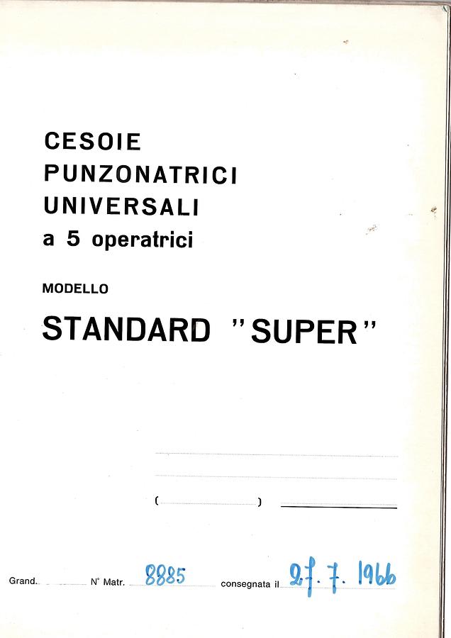 Usato LIBRO CESOIA PUNZONATRICE FICEP STANDARD SUPER