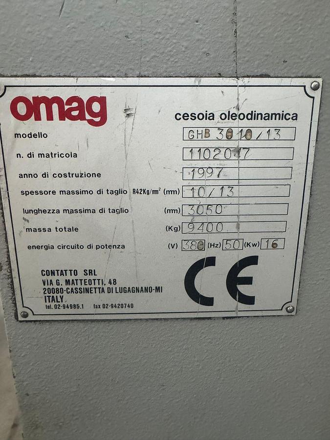 Usato CESOIA A GHIGLIOTTINA IDRAULICA OMAG