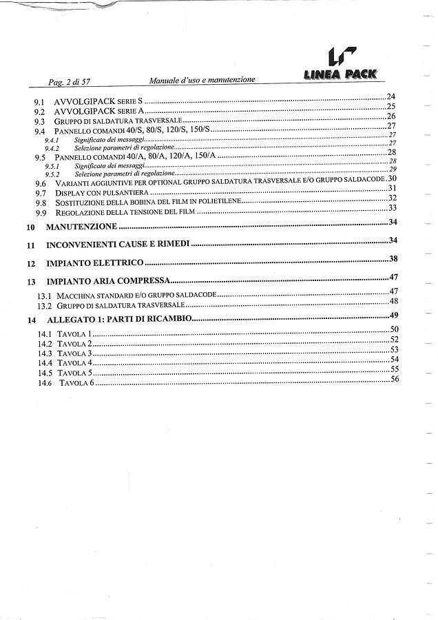 Usato LIBRO AVVOLGITRICE LINEA PACK