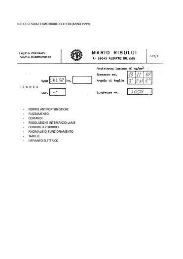 Used CESOIA GHIGLIOTTINA FERMO RIBOLDI CHL 30